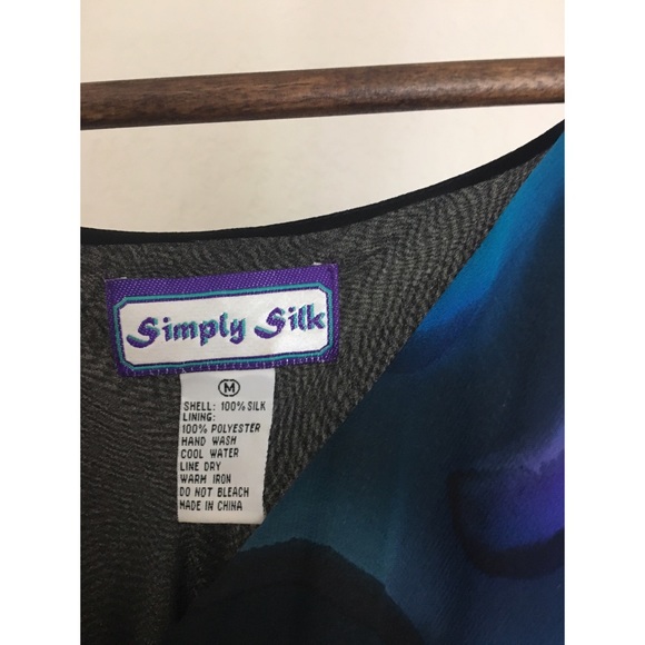 Vintage Simply Silk 100%Silk Halter Abstract Maxi - Picture 4 of 8